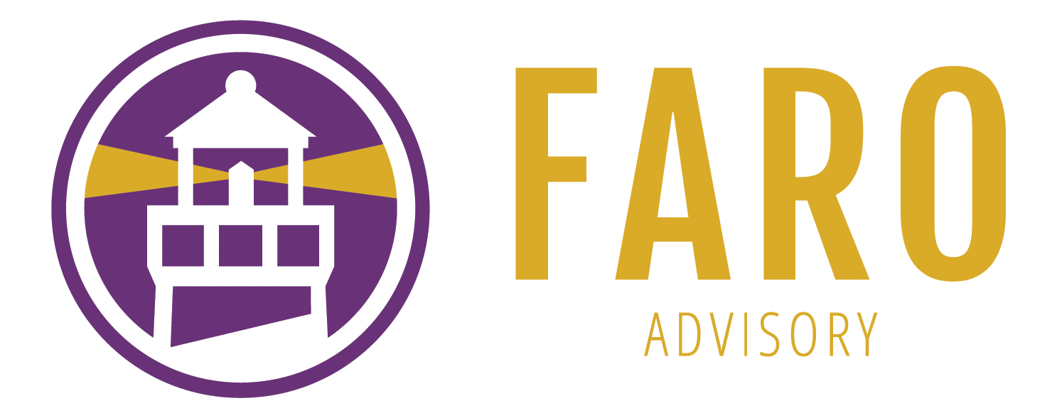 The faro advisory logo on a white background.
